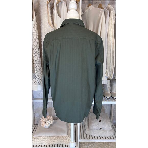 Route 66 Women's Size XL Olive Green Twill Utility Button Up Shirt #0093 - Picture 7 of 8
